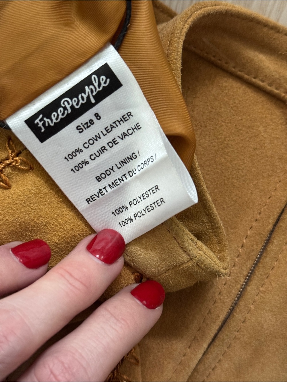 Free People Genuine Suede Cow Leather Patchwork A-Line Mini Skirt Size 8 NWT - Picture 8 of 8